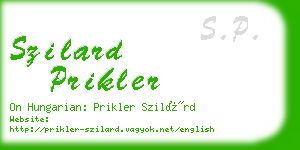 szilard prikler business card